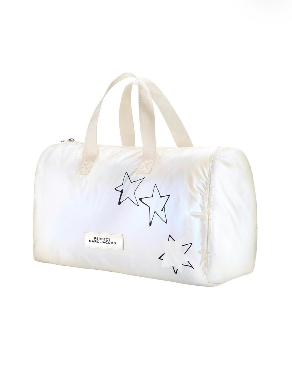 Marc Jacobs White Duffel with Black Star Accents